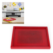Wooden Snack & Tea Tray – Home Kitchen Restaurant Decor, Red