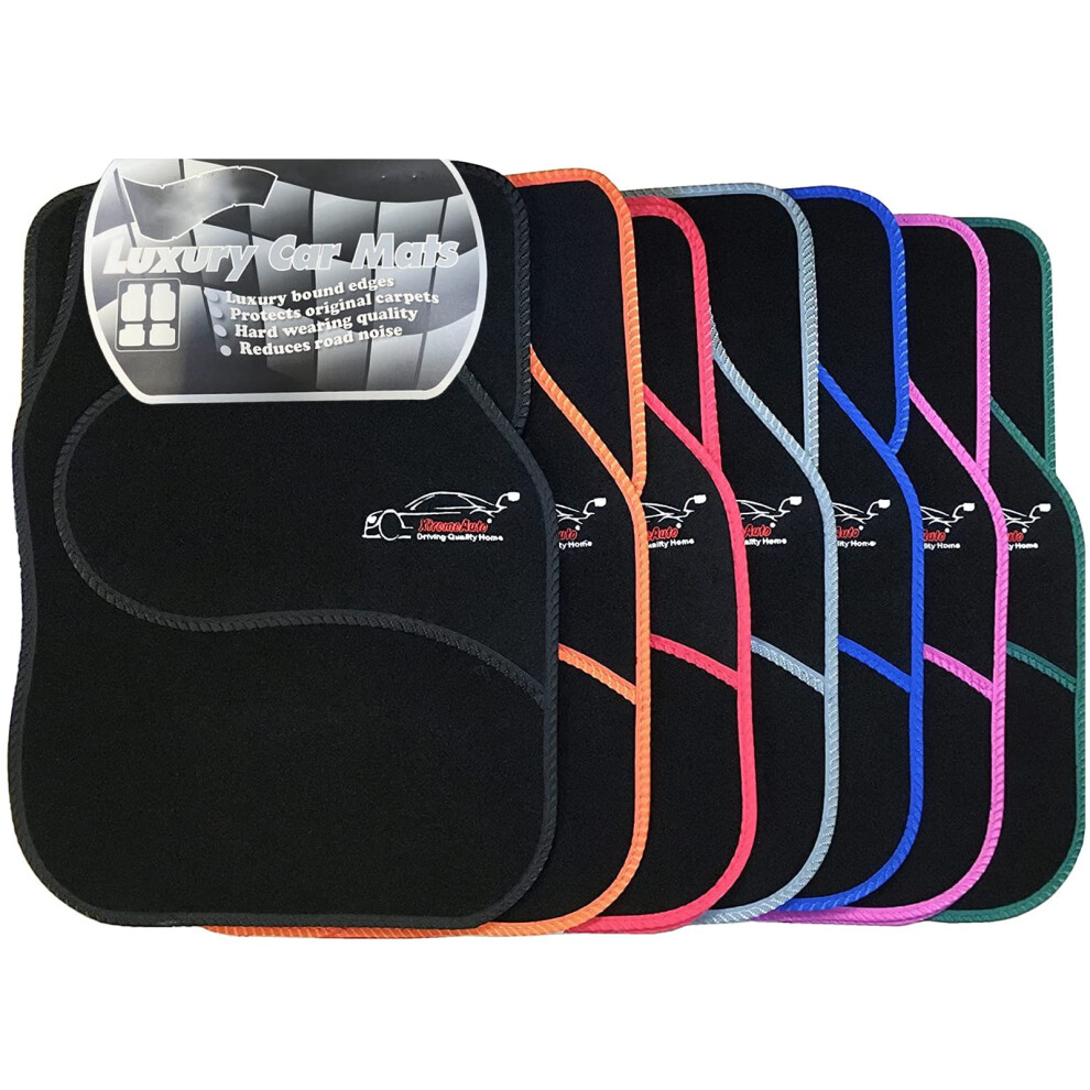 Xtremeauto Car Mats Universal 4Pc Set - Sporty Carpet Car Floor Mats, Embroidered Front & Rear Universal Mat, Interior Car Matts For Cars, Suv, Truck 5051224067879