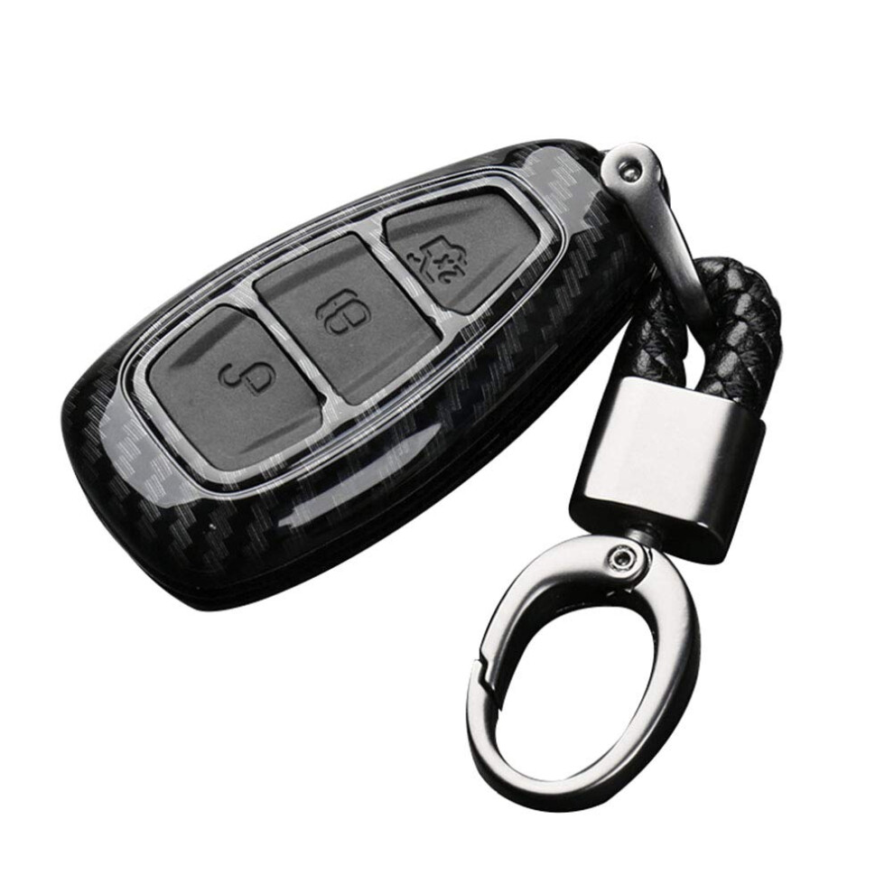Happyit Abs Carbon Fiber Shell+Silicone Car Key Cover Case Keychain For Ford Focus Mondeo Edge Fiesta Kuga Mondeo Mk4 Fusion Escort Ecosport (B Carbon 5051226189883