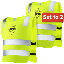 Kids High Visibility Reflective Vest Set of 2 Yellow ? Universal Size 2-12 Years - Jacket for Safety and Visibility Stay Visible and Safe? Tested EN