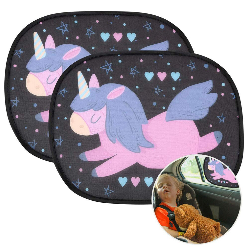 Uraqt Kids Baby Car Sun Shade, 2 Pack Window Shades Shield Visor, Uv Sun Protection, 44X36cm Fits Most Vehicles 5051224066025