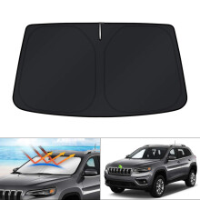 KUST Windshield Sun Shade for Jeep Cherokee SUV 2014-2021?Not for Jeep Grand Cherokee? Sunshade Foldable Blocks UV Rays Sun Visor Protector Keep Your