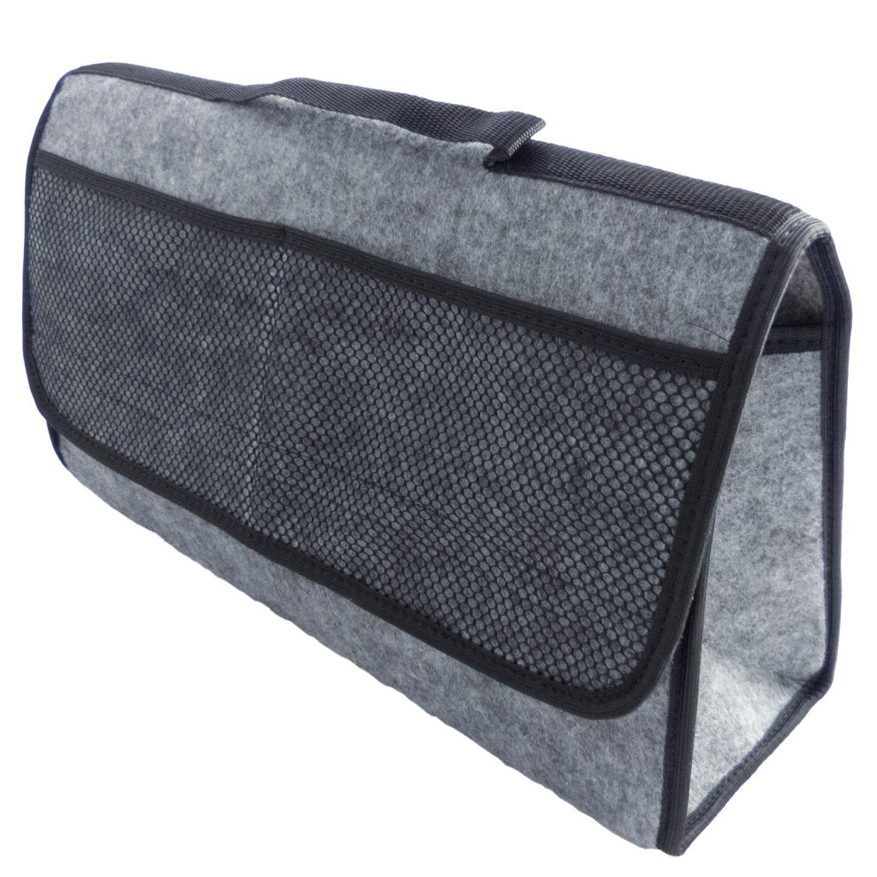 Car Boot Organiser - Car Boot Tool Storage Bag Made Of Durable Felt With Hook & Loop Fastener Grey 5051224067718