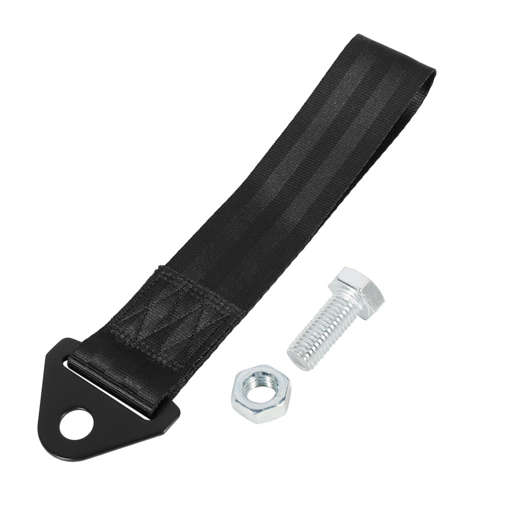 X Autohaux Universal Vehicle Tow Towing Hook Bumper Trailer Belt Strap Black 5051226180613