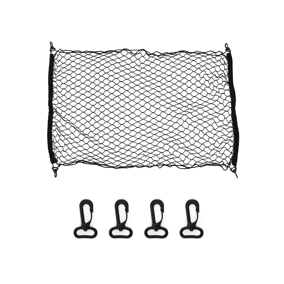 Qwork? Cargo Net Car Boot Net, Car Trunk Storage Net Elastic Nylon Mesh Net With 4 Hooks, 70 X 100 Cm (2.3 X 3.3 Ft) 5051226179655