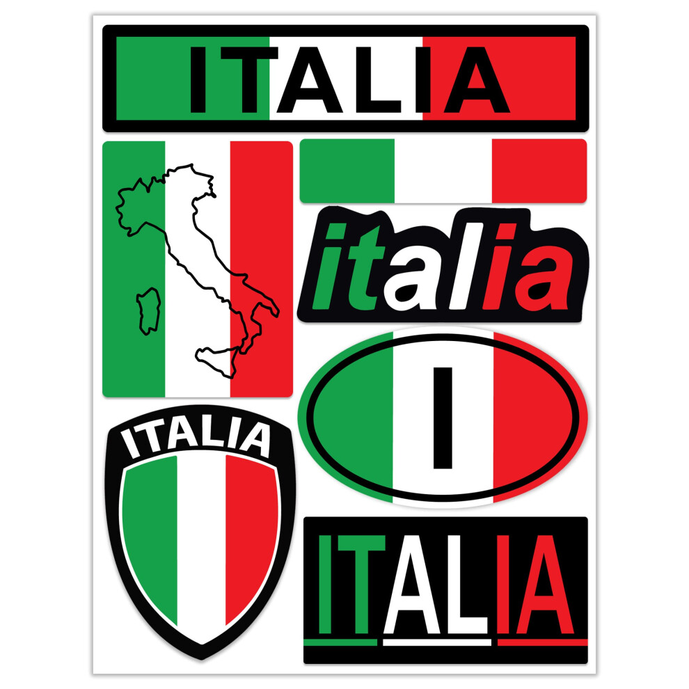 Biomar Labs National Flag Vinyl Sticker Set Weatherproof Country Flag Decals Interior Exterior Personalisation For Car (Italy Italian Flag D 70) 5051226154171