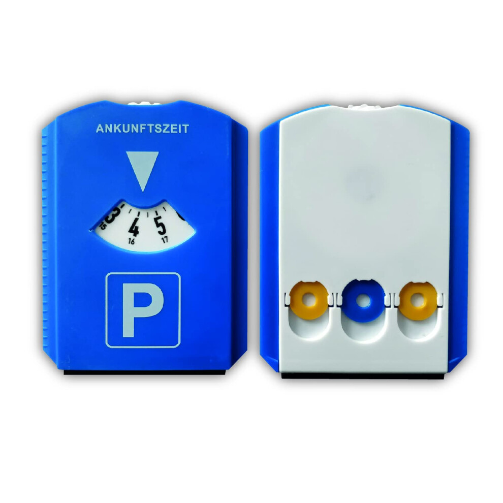 Prolac Parking Disc For Cars, With 3 Integrated Shopping Trolley Chips And Ice Scraper, Parking Clock Made Of Durable Plastic, Ice Scraper For Cars 5051224067732