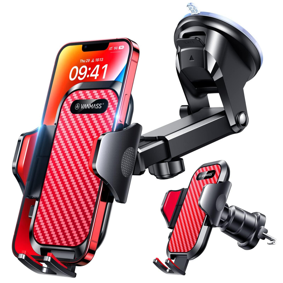 Vanmass Best Car Phone Holder [Upgraded Suction & Clip] Rotatable Universal Mobile Phone Mount Dashboard Windscreen Vent Cradle Van Automobile 5051224066278