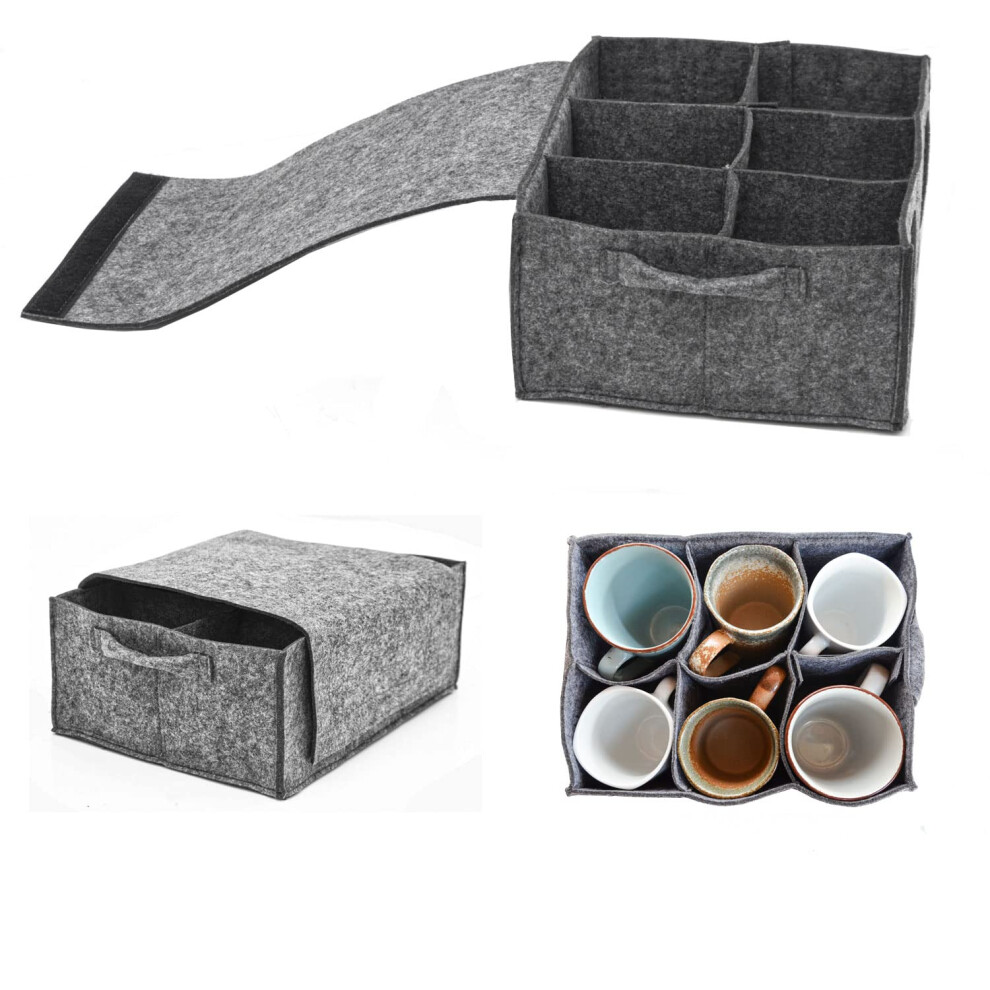 Dunedesign Felt Glass Holder For Caravan - 28X21 Cup Holder Motorhome Accessories Glasses Holder Caravan Storage Accessories Van Gadgets Campervan Cup 5051226182648