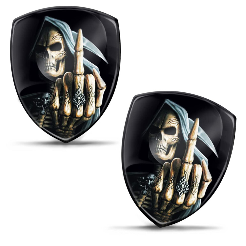Skinoeu 2 X 3D Gel Silicone Skull Stickers Car Motorcycle Bicycle Window Phone Laptop Pc Tablet Door Ks 100 5051226154942