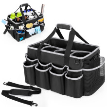 HODRANT Extra-large Wearable House Cleaning Caddy, Organizer for Products, Housekeeping Tote Bag with Pads, Dividers, Handles, Car Wash Detailing
