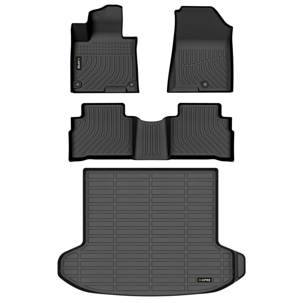 Hafidi All Weather Floor Mats & Cargo Liner Set Custom For Kia Sportage 2023 (Not Hybrid) - Black 5051226125102
