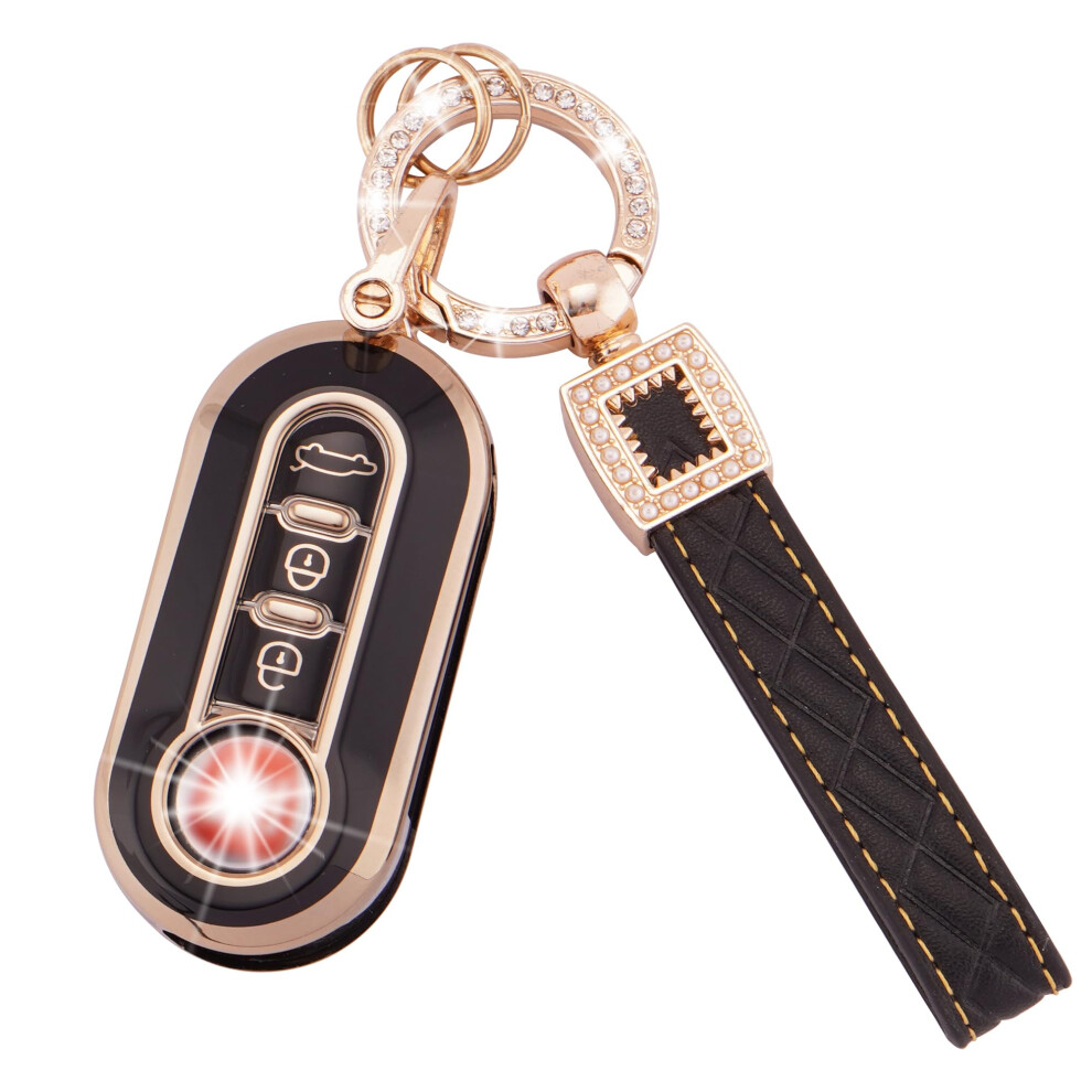 Koaudb Car Key Fob Cover Case Shell Fit For Fiat 500 500L Brava Bravo Fiorino Punto Panda Qubo Stilo Lancia 3 Buttons Flip Folding Key Case Shell With 5051226169960