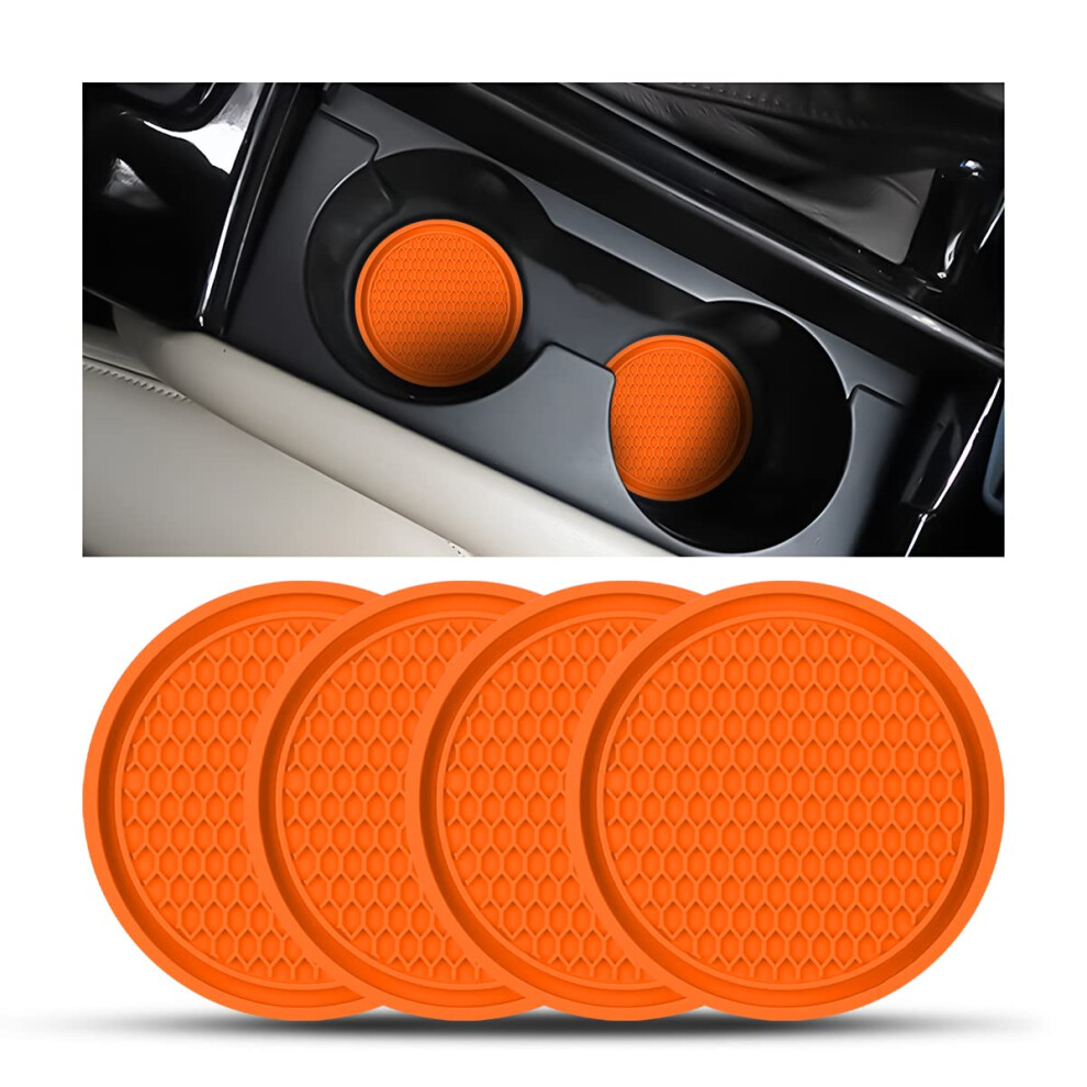 Cgeamdy 4 Pack Car Cup Holder Coasters, 7Cm Anti-Slip Silicone Auto Insert Cup Coaster, Non-Slip Vehicle Cup Mats For Women And Men, Interior Black/Pink/Red 5051224067176