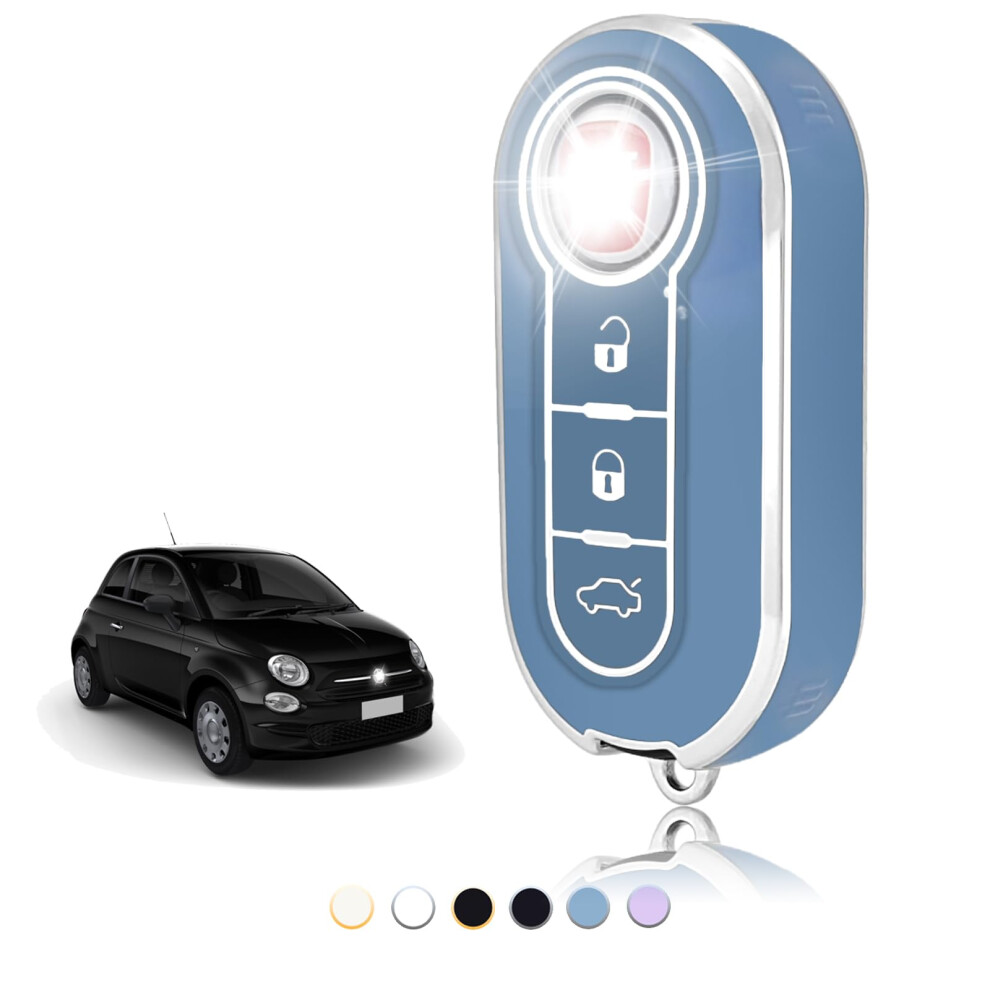 Toomume Car Key Cover Tpu, Case For Fiat 500 Punto Bravo Brava Panda Abarth Doblo Ducato Idea Ulysse Mpv Lancia Ypsilon Delta Musa - Flip Key 5051224067992