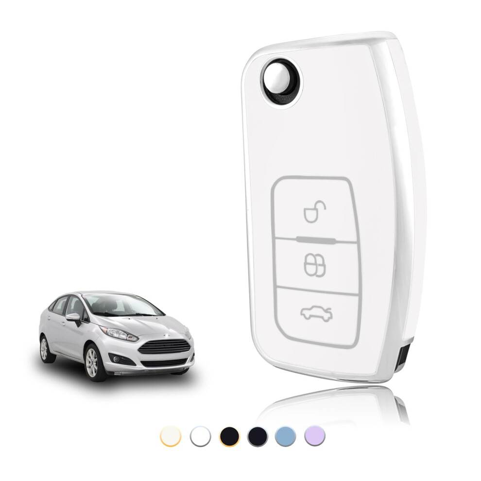 Toomume Car Key Cover Tpu, Car Key Case Fit For Ford Fiesta Focus Mondeo Tourneo Ecosport Galaxy Kuga Falcon Fusion Escort Ka B-Max, Protective Key 5051226202186