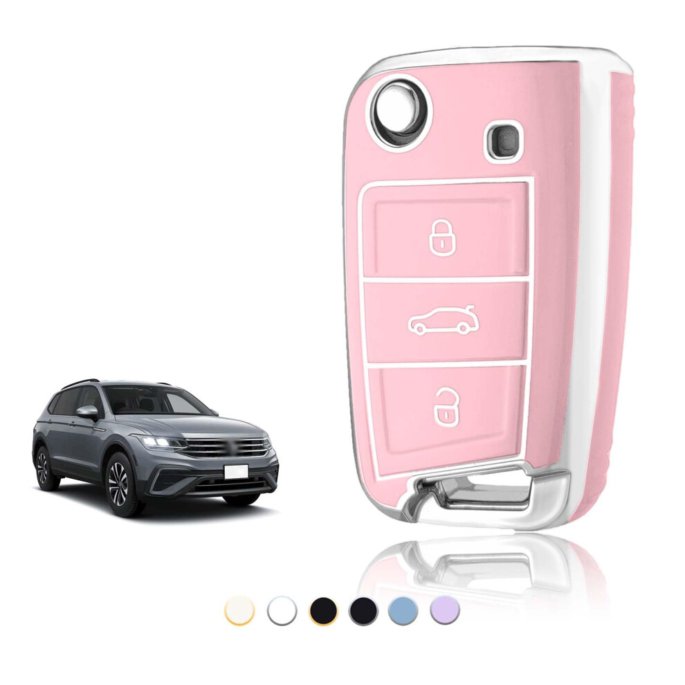 Toomume Car Key Cover Tpu, Car Key Case Fit For Vw Volkswagen Golf 7 Mk7 Polo Jetta Tiguan Seat Leon Fabia Ibiza Skoda Fabia Octavia Superb, 5051226202117