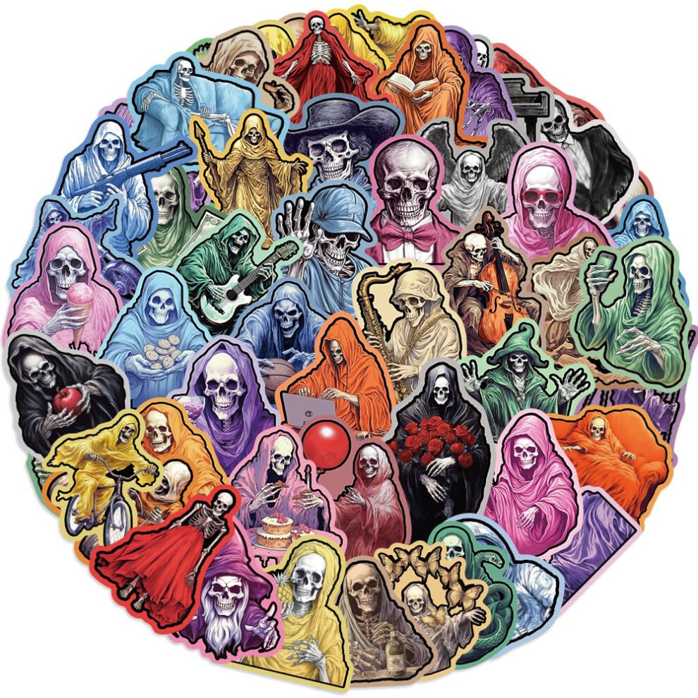 Skeleton Man Sticker Pack 50Pcs For Water Bottles Laptops Cars Skateboards Mens Cave Decorations 5051226155338