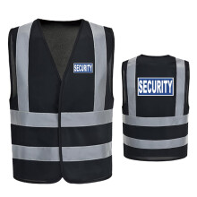 AYKRM High Visibility Security Waistcoat in Black with Reflective Print BLUESECURITY, 3XL Size