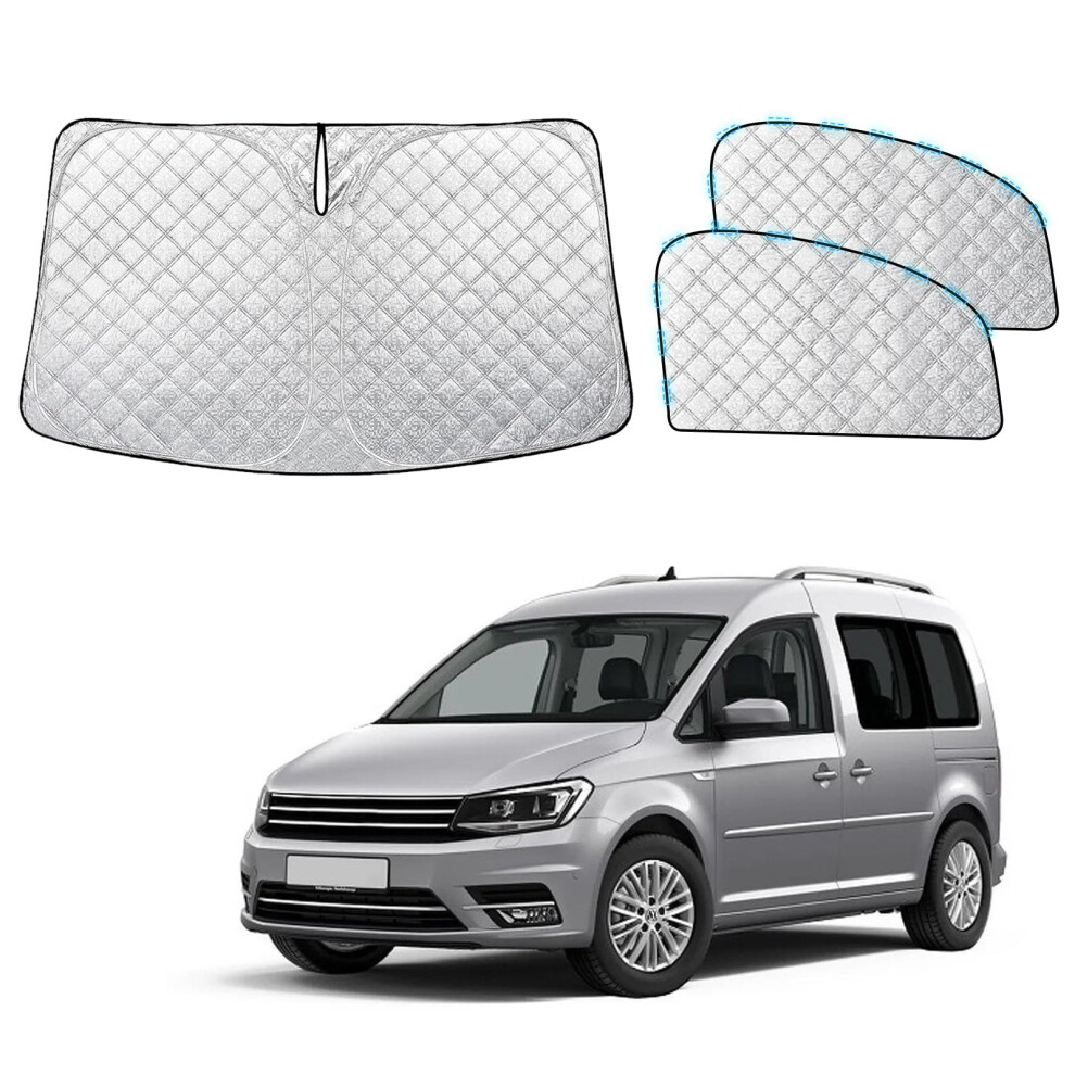 Zatooto Windscreen Sun Shade Volkswagen Caddy, Thickened Car Sun Shades Windscreen, Magnetic Car Sunshade, Blocks 99% Uv Rays, Set Of 3 5051224067305