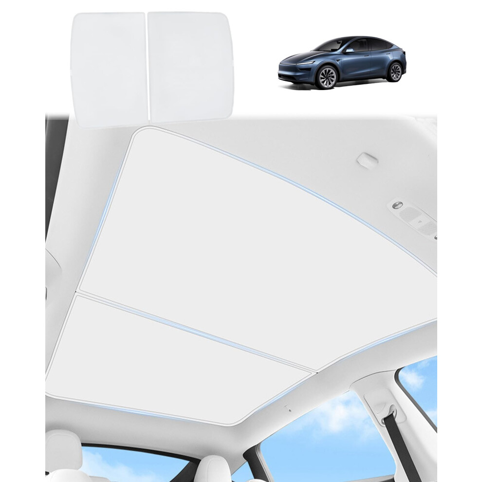 Gafat New Tesla Model Y Juniper 2025 2026 Glass Roof Sun Shade, Roof Sun Shade No Sagging, Integrated Insulation And Reflection Sunshade Inside, Uv 5051226129476