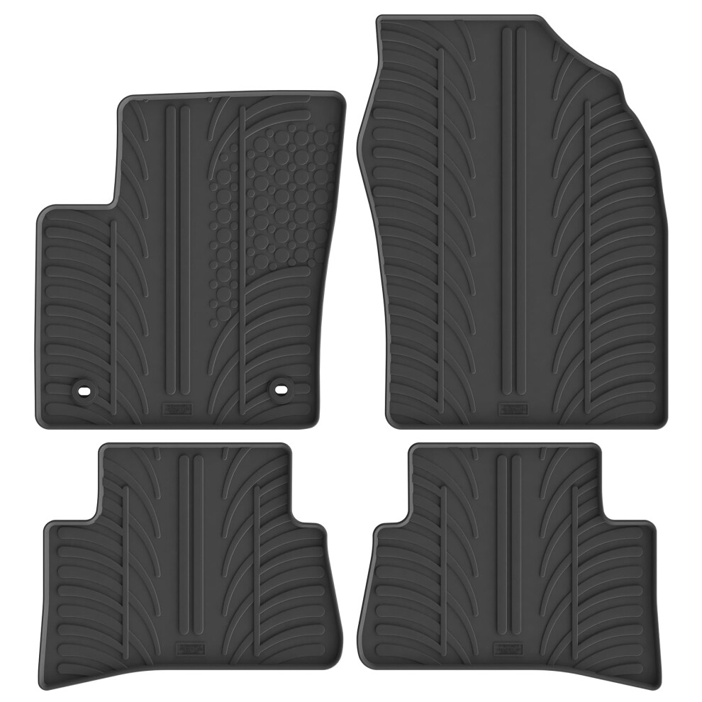Gledring Rubber Car Mats Set Lhd Compatible With Toyota C-Hr 2016-2023 (T Profile 4-Pieces + Mounting Clips) 5051224069804