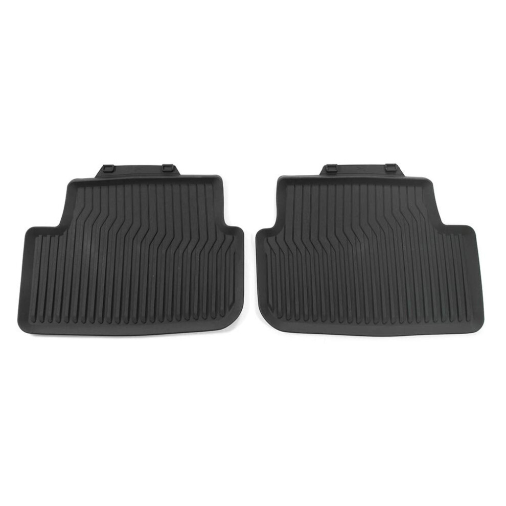 Audi 82A061511041 Rubber Floor Mats 2 X Rear Original Rubber Mats All-Weather Mats, Black 5051224074334