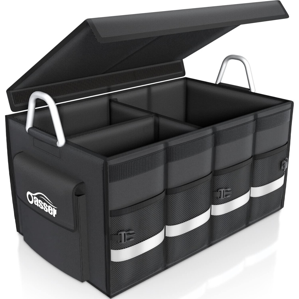 Oasser Car Boot Organiser Trunk Organiser Collapsible Waterproof Durable Multi Compartments With Sturdy Base Hook&Loop Fastener 1680D For Car Truck 5051224069194