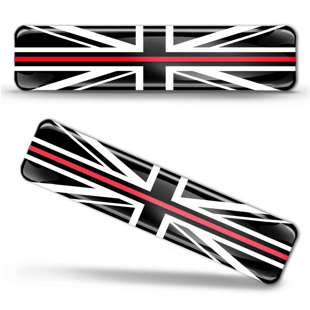 Biomar Labs 2 X 3D Domed Silicone Stickers Decals England Uk Union Jack National United Kingdom Thin Line Great Britain Flag Banner Emblem Car Red 5051226155567