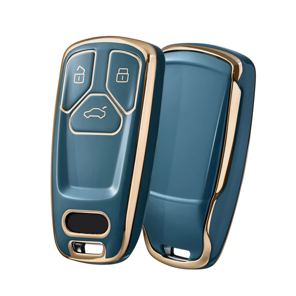 Oatsbasf Car Key Cover Compatible With Audi A4l A6l A8 Q5 Q7 Tts Tt Silicone Tpu 3 Buttons Key Box Shell 5051226162985