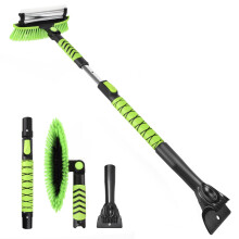 Yougfin 42? Extendable Snow Brush and Ice Scraper, 180? Pivoting Snow Scraper Brush for Car Windshield, Telescoping Ice Scraper, Foam Grip, Heavy Duty