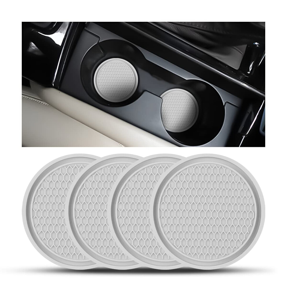 Cgeamdy 4 Pack Car Cup Holder Coasters, 7Cm Anti-Slip Silicone Auto Insert Cup Coaster, Non-Slip Vehicle Cup Mats For Women And Men, Interior Black/Pink/Red 5051224072002