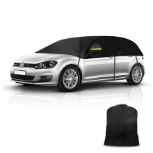 Half Car Cover Replacement for VW Golf MK5/MK6/MK7/MK8 2004-2023, Protector Car Cover Waterproof, Half Garage with Straps UV Resistant for All
