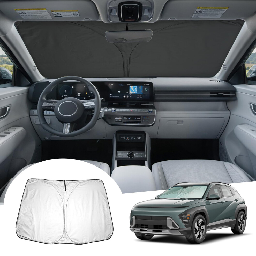 Gafat Compatible With Hyundai Kona Sx2 2024 2025 Sunshades Front Window Indoor, Kona Sx2 Hybird Ev Windscreen Parasol Sun Visor Sun Protection, 5051224072798