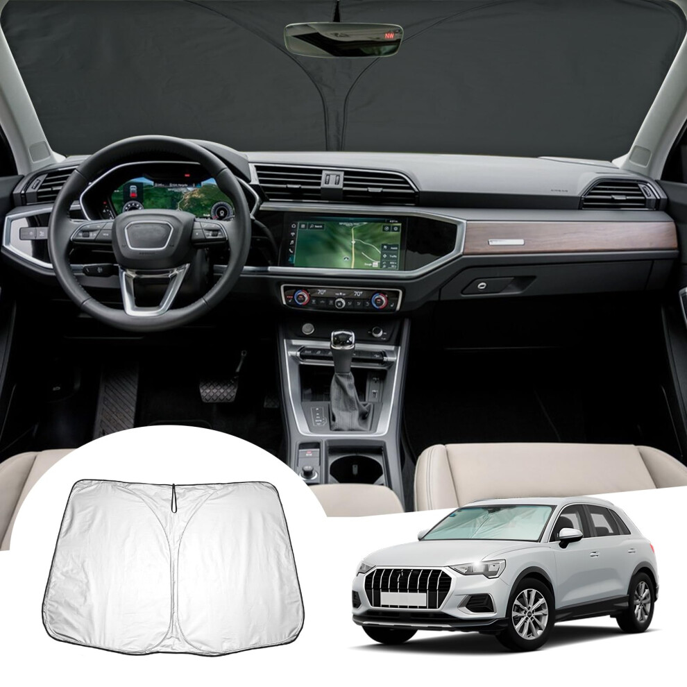 Gafat Compatible With Audi Q3 8U F3 2012-2024 2025 Sunshades, Sun Protection Front Windscreen Inside, Q3 8U Windscreen Parasol Sun Visor, Cooling, Uv 5051226128721