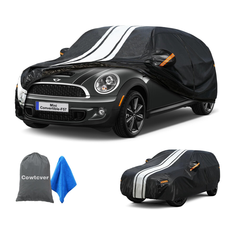 Cowtcver Mini Car Cover Waterproof Breathable Allweather, Outdoor Cover Custom Fit Mini Convertible 2004-2024, 10 Layers Full Car Cover Snow Sun Rain 5051224070312