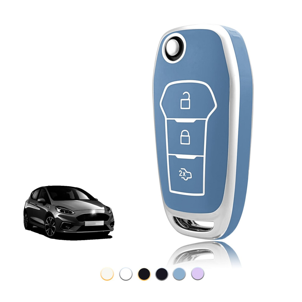 Toomume Car Key Cover Tpu, Car Key Case Fit For Ford Fiesta Focus Puma Mondeo Ecosport Explorer Kuga Ka Tourneo Connect Ranger F150, Protective Key 5051224071371