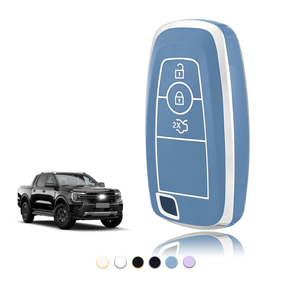 Toomume Car Key Cover Tpu, Car Key Case Fit For Ford Ranger Raptor Mondeo Mustang Edge Ecosport Custom Kuga Fiesta Focus Transit S-Max, Protective Key 5051226200267