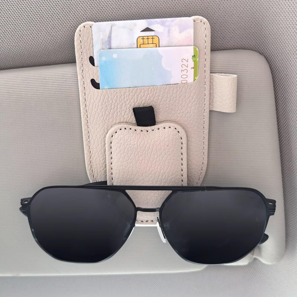 Mulor Sunglasses Holder For Car Visor With Card Slots Eyeglasses Hanger Magnetic Clip 5051224072408