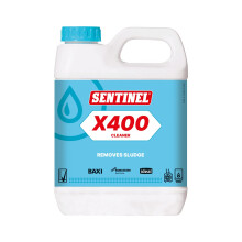 Sentinel X400 Cleaner 1L, removes sludge from central heating systems, eliminates radiator cold spots, improves boiler efficiency, recommended by