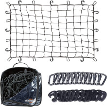 Grit Performance Cargo Net for SUV - 3 x 4 Foot, Heavy-Duty, Mesh Square Bungee Netting with 12 Hooks, 12 Black Clips and Storage Bag - Holds Small