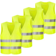 Anlising 4PCS High Visibility Safety Vests,Hi Vis Safety Vests with 2 Reflective Stripes,Night Workwear Reflective Vest,Reflective Jackets