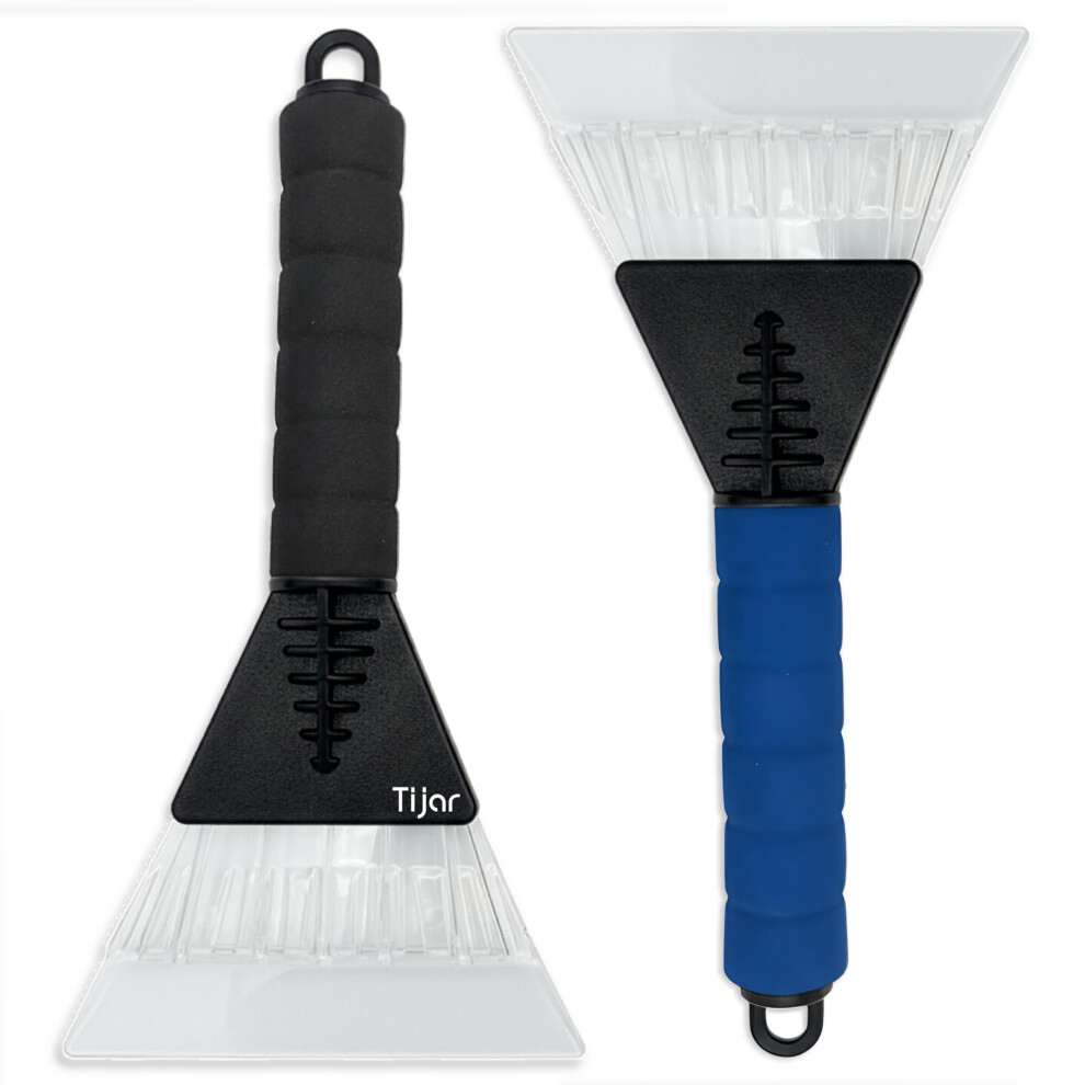Tijar? Heavy Duty Ice Scraper For Car Windscreens ? Dual Frost & Snow Remover With Soft Foam Grip Handle ? Durable Winter Tool For Cars, Vans & 5051224076741