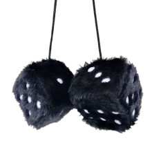 Hanging Dice Pair of Hanging Couple Car Pendant with Dots Car Interior Ornament Decoration for Car Decoration (black)
