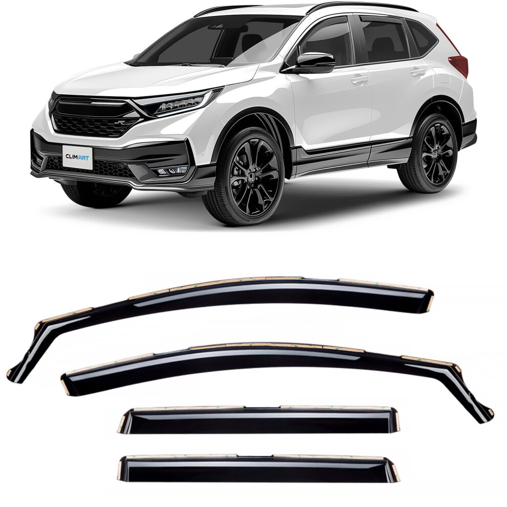 Clim Art In-Channel Wind Deflectors For/Compatible With Honda Cr-V 2018-2023 Mk5 - Rain Deflector - Car Accessories - Car Wind Deflectors - Sun, Rain 5051224074396
