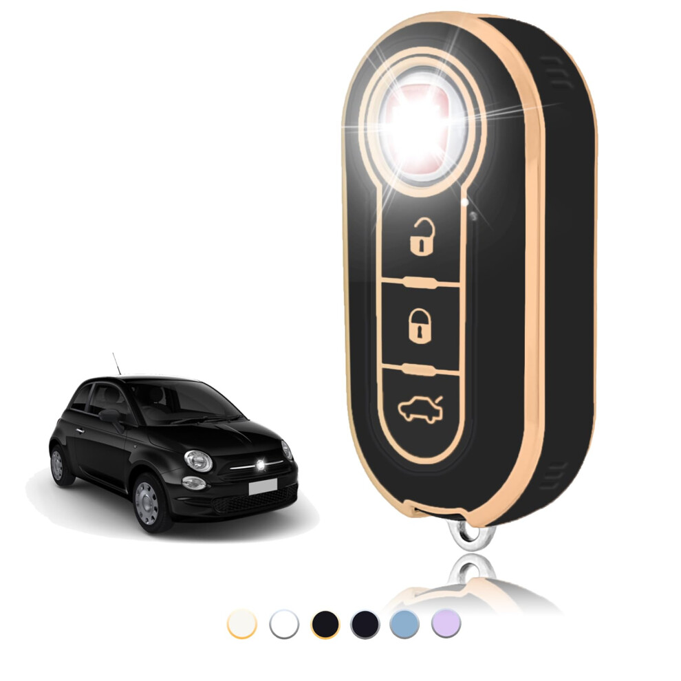 Toomume Car Key Cover Tpu, Fit For Fiat 500 Punto Bravo Brava Panda Abarth Doblo Ducato Idea Ulysse Mpv Lancia Ypsilon Delta Musa - Flip Key Case 5051224079537
