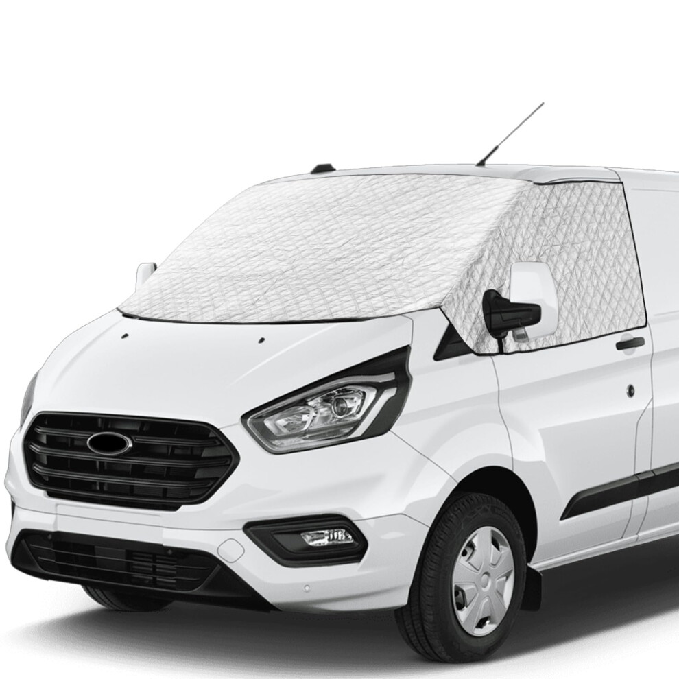 Cicmod Windscreen Cover Front Window Sunshade Screen Wrap Snow Frost Cover For Ford Transit Custom Van - Silver 5051224078417