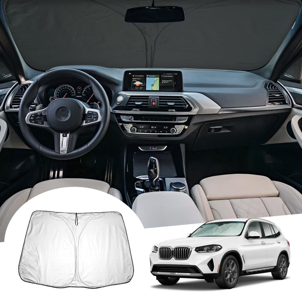 Gafat Compatible With Bmw X3 G01 2018-2024/Ix3 G08 2021-2025 Sunshades, Sun Protection Front Windscreen Inside, X3 Ix3 Parasol Sun Visor, Cooling, Uv 5051226129285