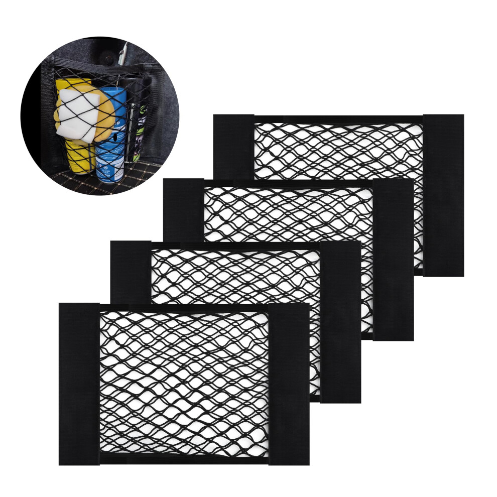 2Pcs Automotive Cargo Net,Stretchable Trunk Net Organizer For Car With 2 Installation Methods,Universal Car Cargo Net Storage Net Fits Car Truck Suv Black 5051224075959