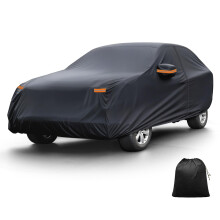X AUTOHAUX Car Cover for BMW X1 2009-2025 Aluminum Film Outdoor Waterproof Sun Rain Snow Hail Protection with Driver Door Zipper